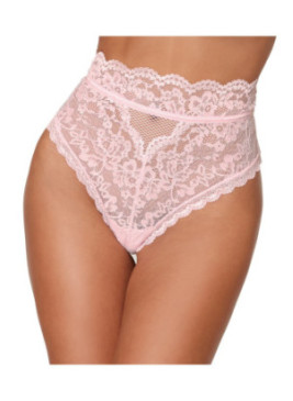 String dentelle taille haute rose - DG1477PNK